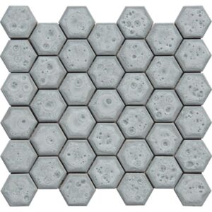 Porselen Mozaikler Hexagon Serisi White Moon Karo