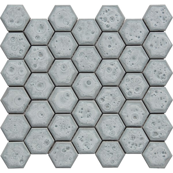 Porselen Mozaikler Hexagon Serisi White Moon Karo